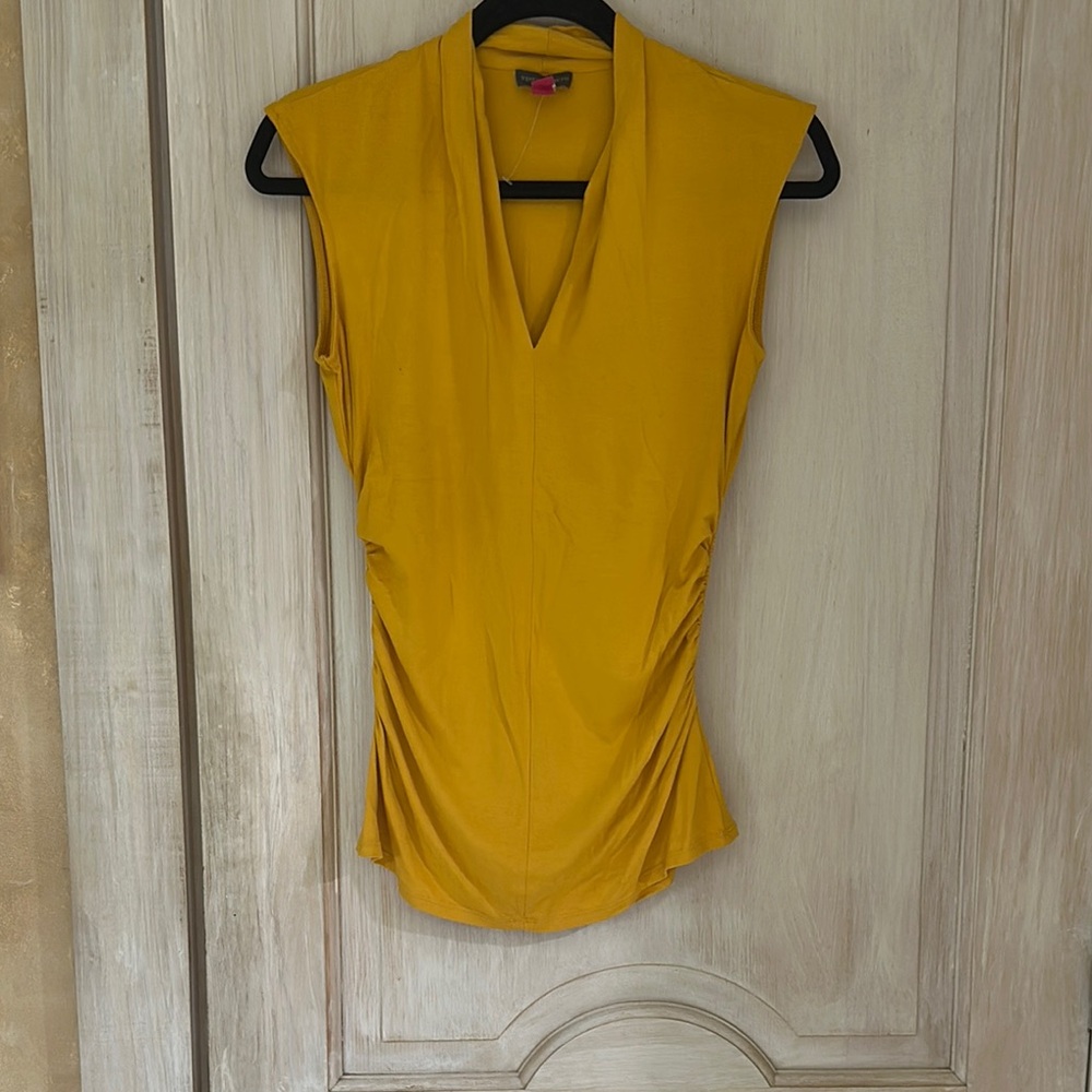 Vince Camuto small yellow Sleeveless Women's Top